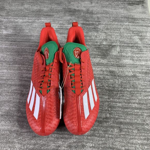 Adidas Adizero Football Cleats Mens 12 \'Sriracha\' Red Green NEW main image 5